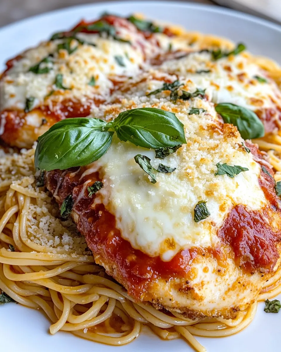Classic Chicken Parmesan Spaghetti dish photo