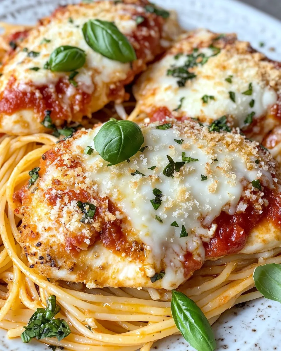 Homemade Chicken Parmesan Spaghetti image