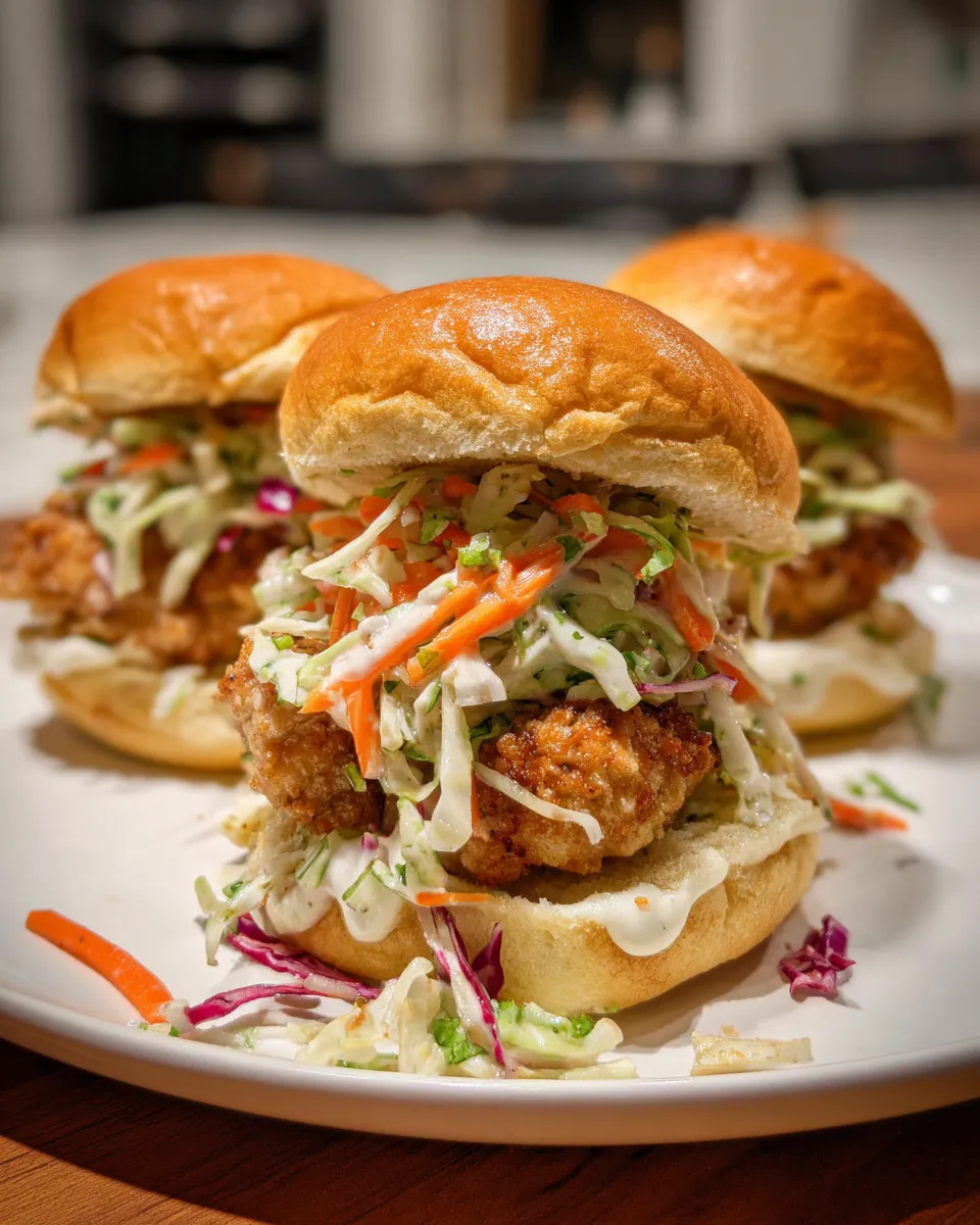 Homemade Chicken Sliders with Slaw photo
