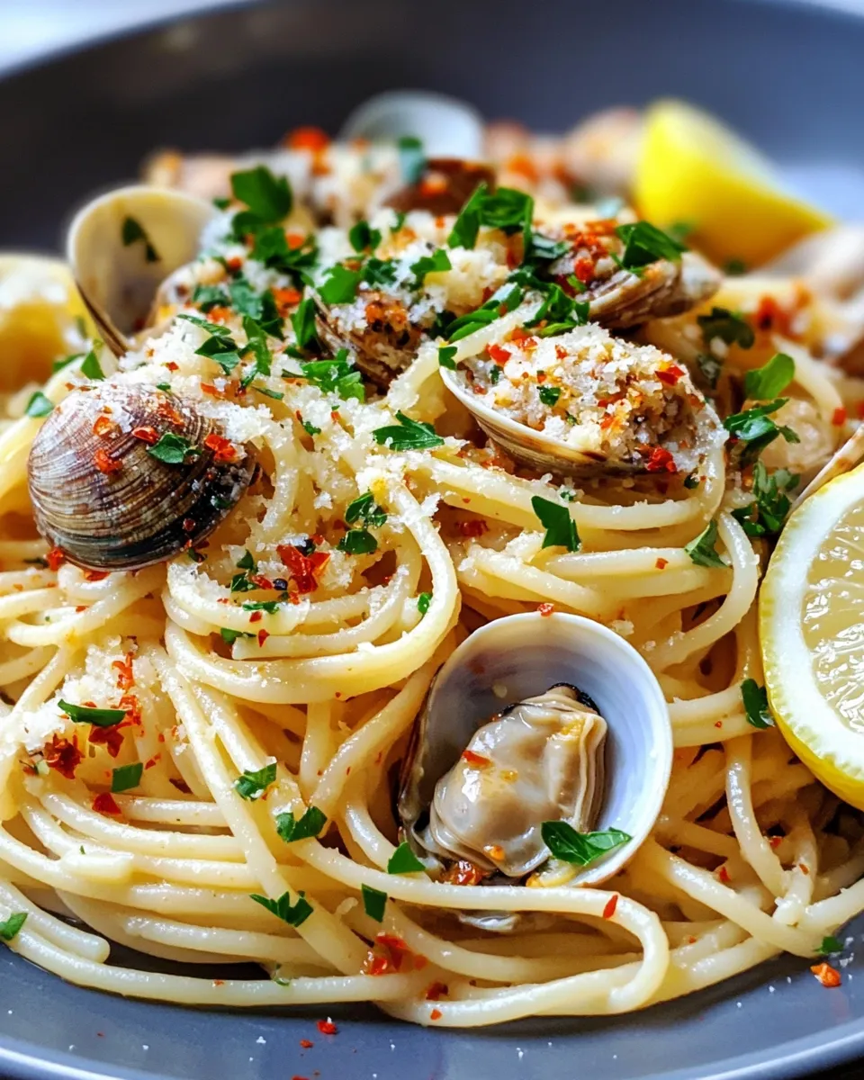 Easy Clam and White Wine Spaghetti food shot