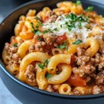 Homemade Comforting Beefy Macaroni Pasta photo