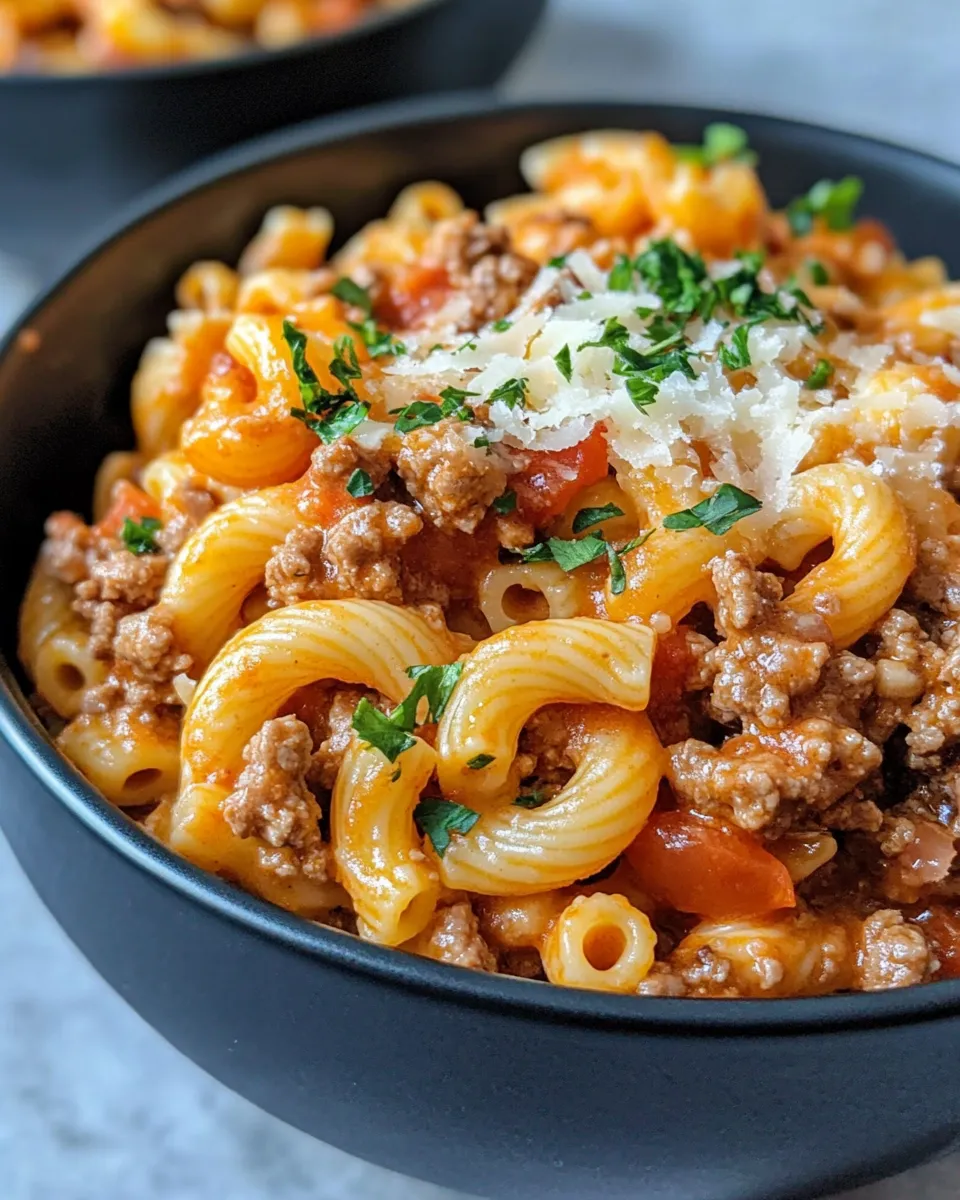 Homemade Comforting Beefy Macaroni Pasta photo