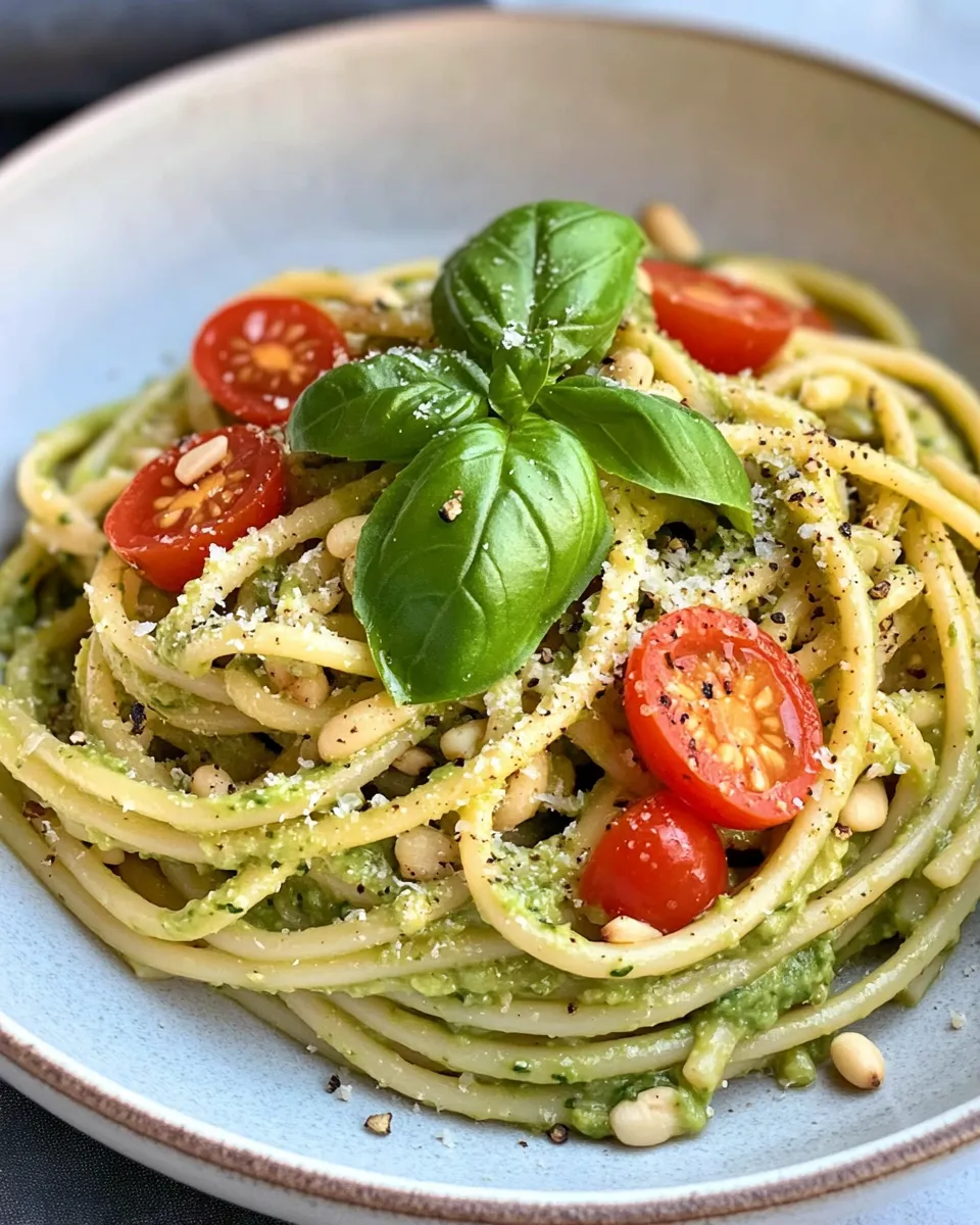 Classic Creamy Avocado Basil Pasta image
