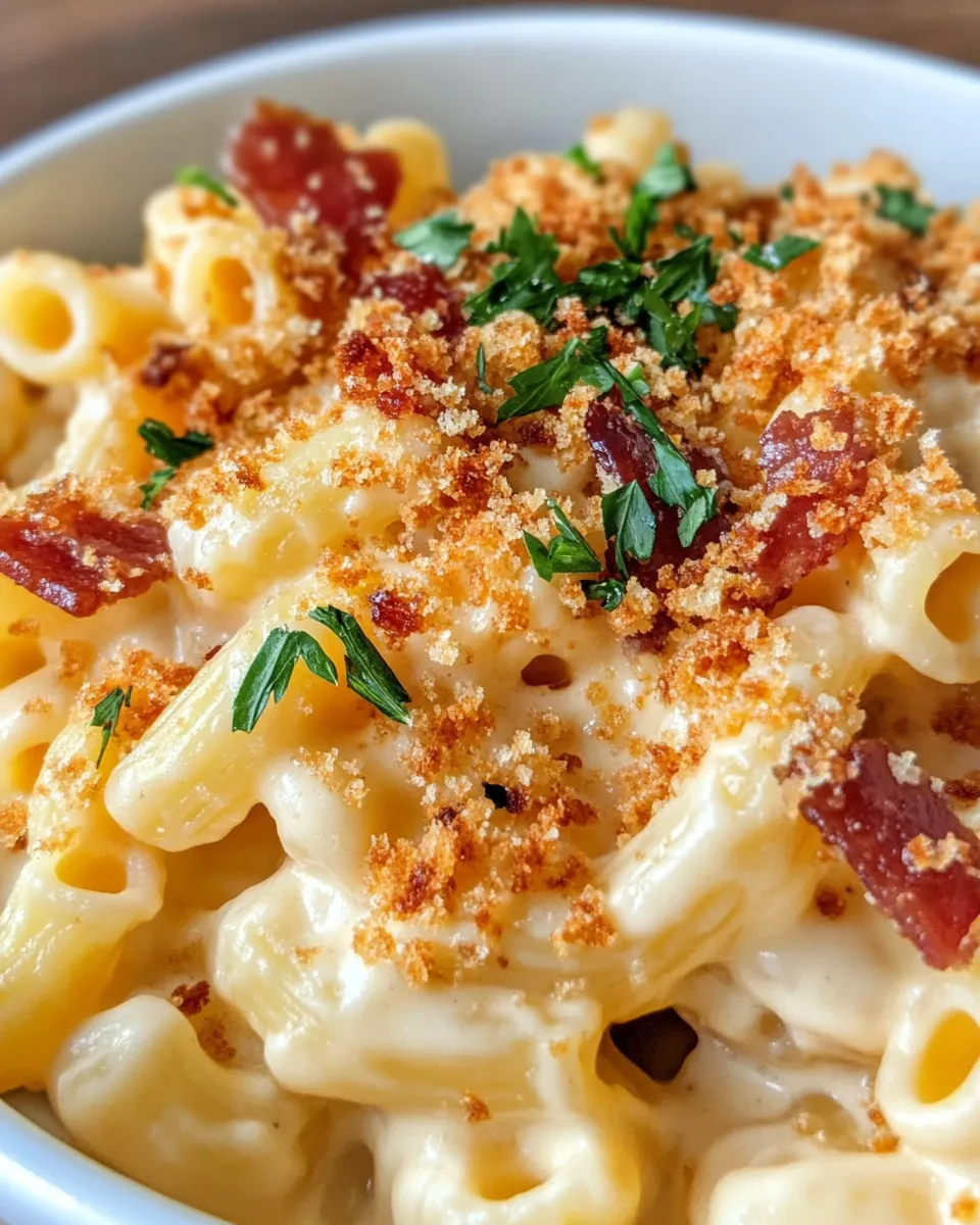 Classic Creamy Bacon Mac and Cheese Pasta image