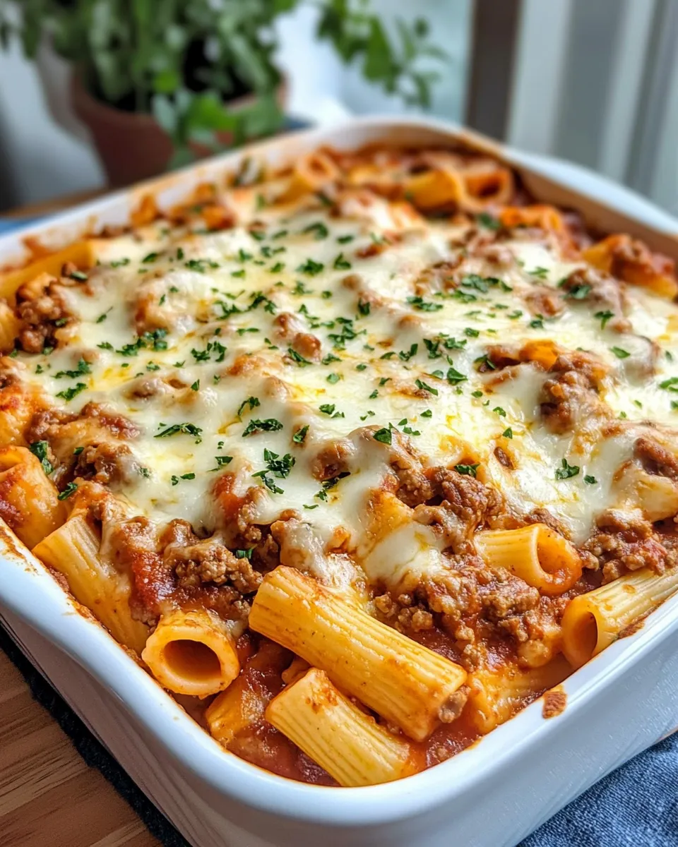 Homemade Creamy Baked Ziti with Meat Sauce recipe photo