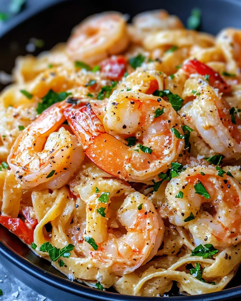 Easy Creamy Cajun Shrimp Pasta food shot
