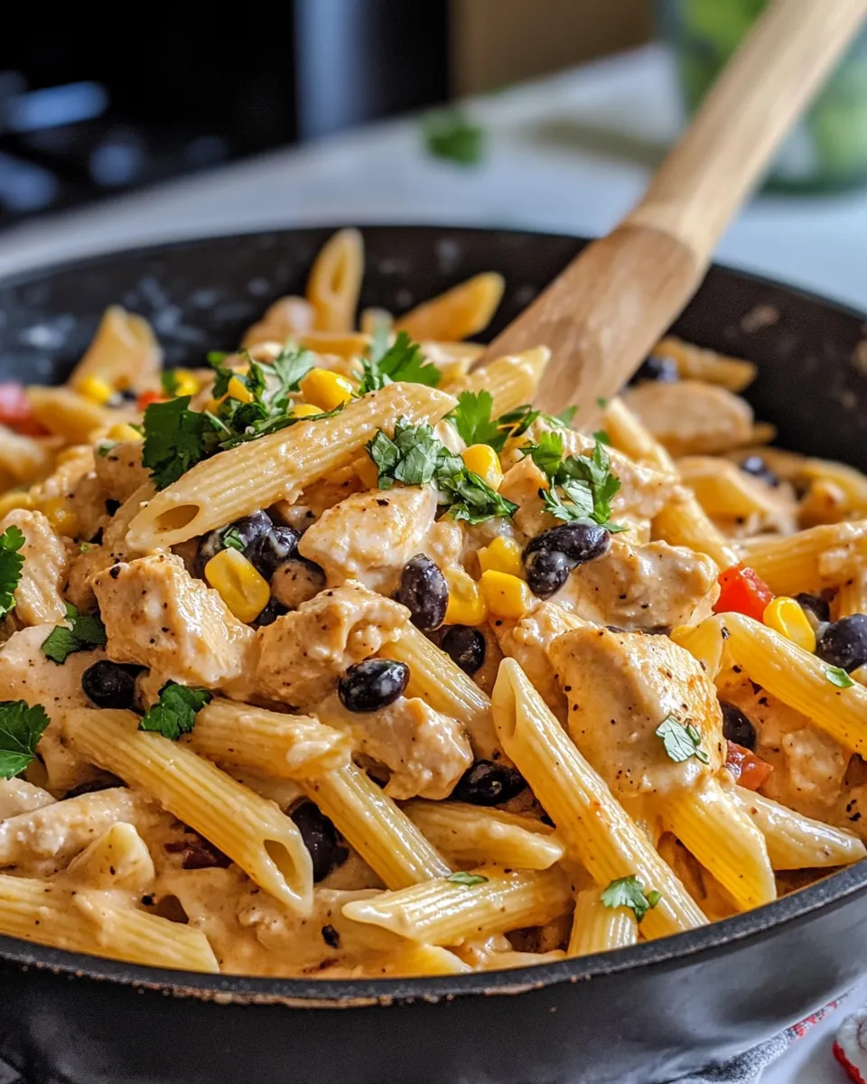 Easy Creamy Chipotle Chicken Pasta food shot