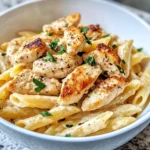 Homemade Creamy Garlic Chicken Penne photo