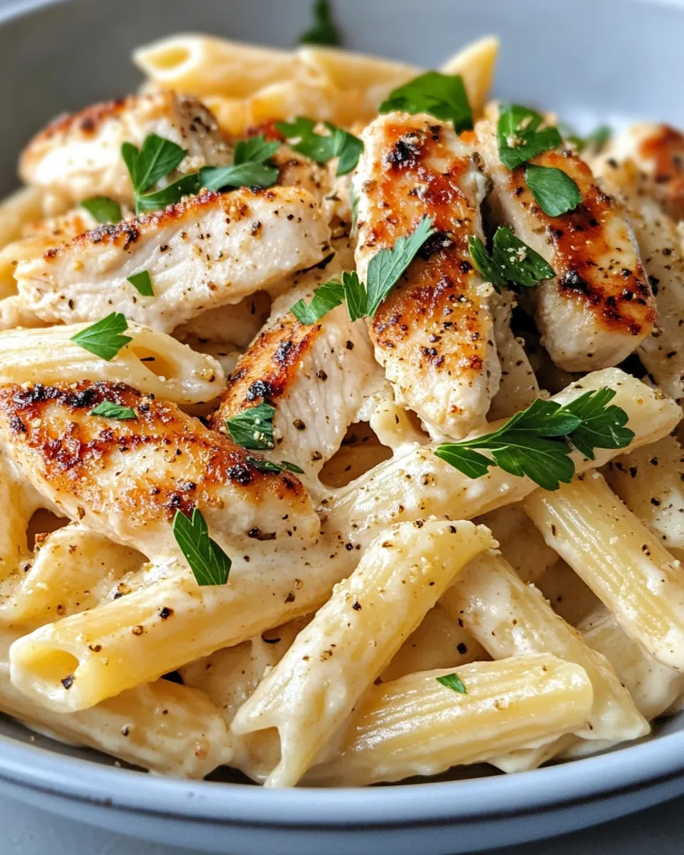 Classic Creamy Garlic Chicken Penne image