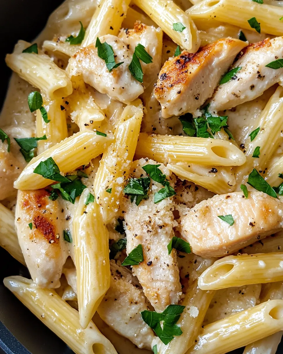 Easy Creamy Garlic Chicken Penne recipe photo
