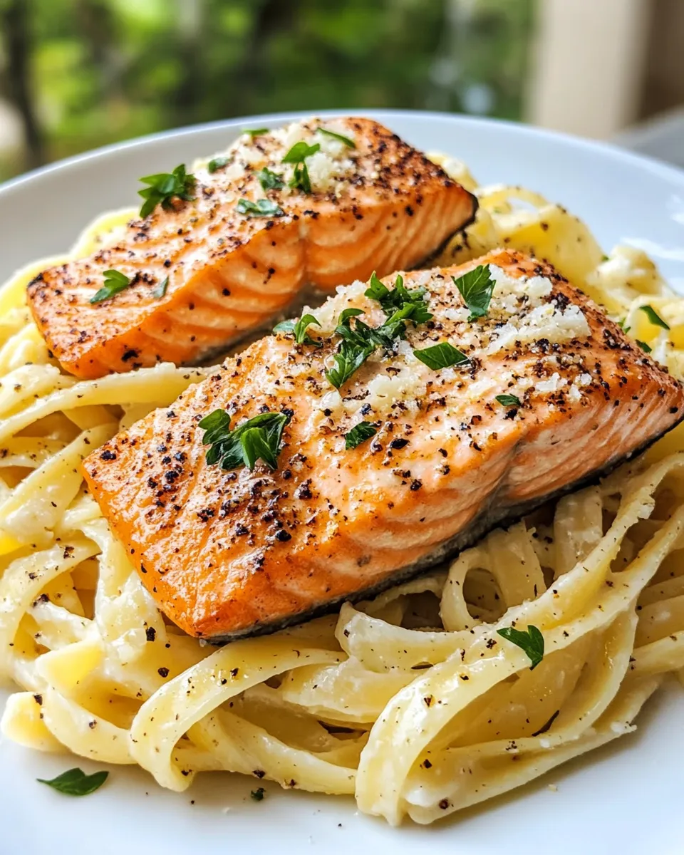 Homemade Creamy Lemon Butter Salmon Pasta recipe photo