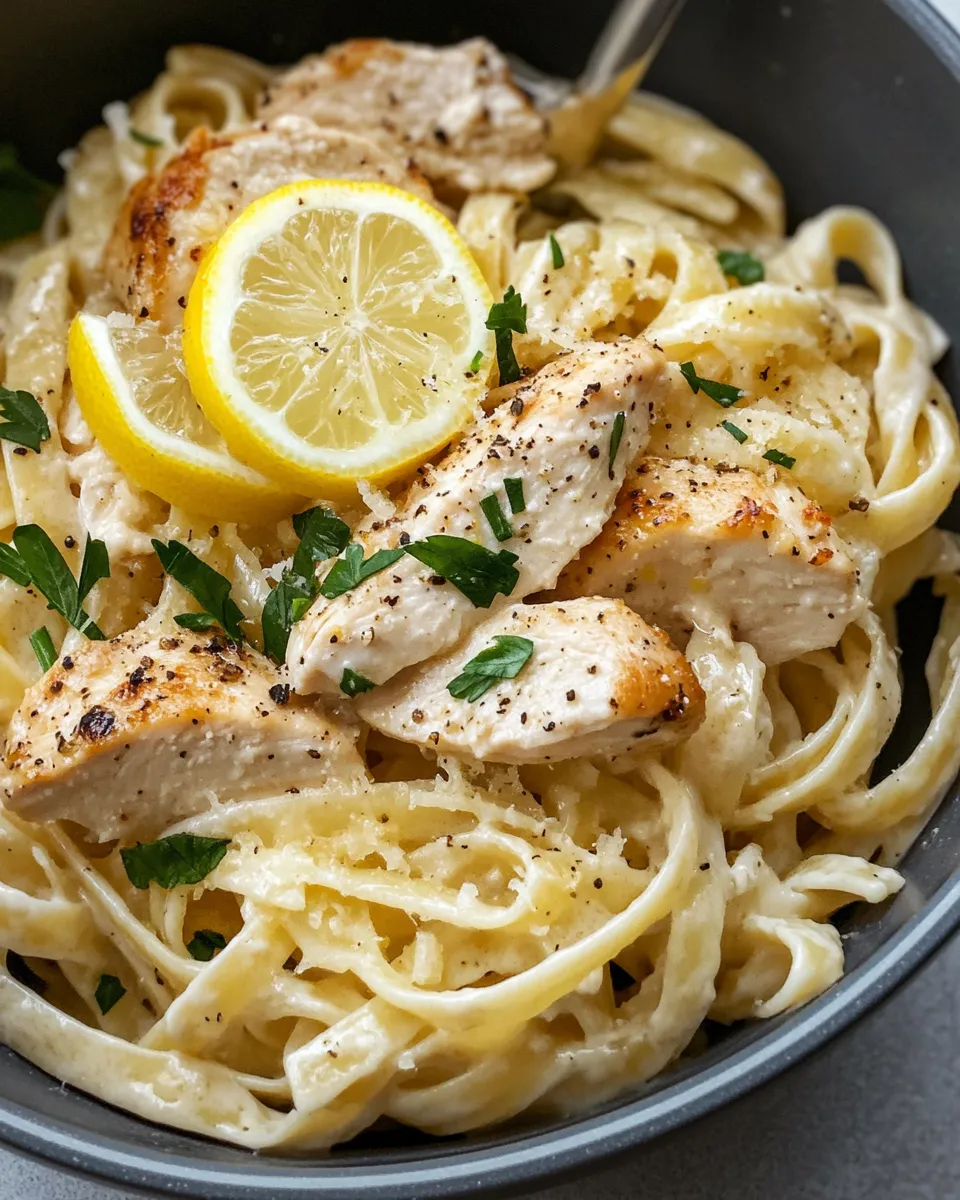 Classic Creamy Lemon Chicken One Pot Pasta dish photo