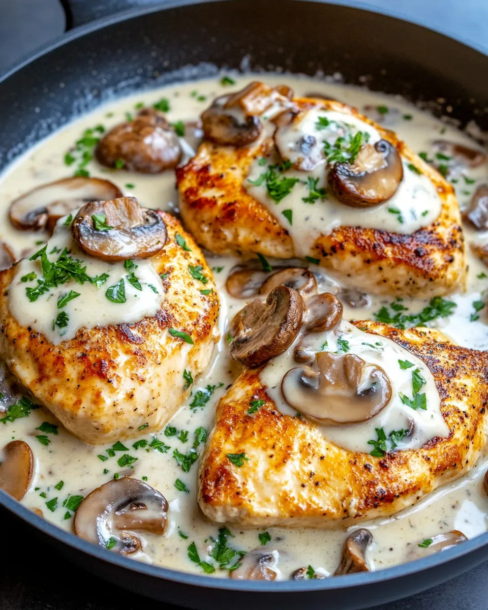 Homemade Creamy Mushroom Chicken Skillet photo