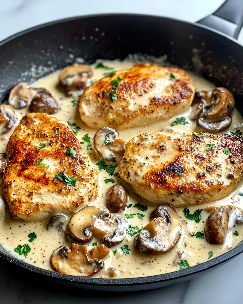 Delicious Creamy Mushroom Chicken Skillet dish photo