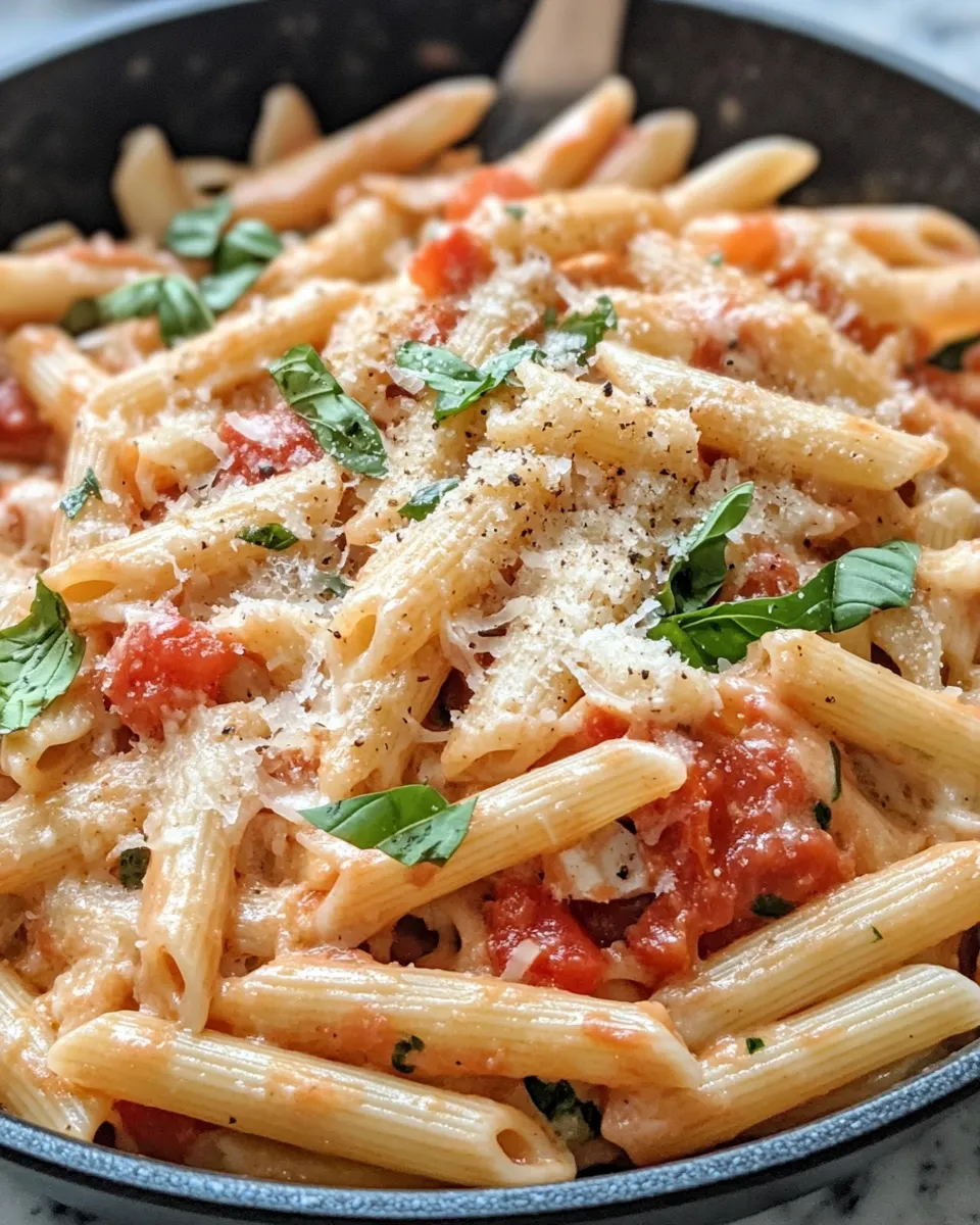 Classic Creamy Parmesan Tomato Pasta Skillet recipe image