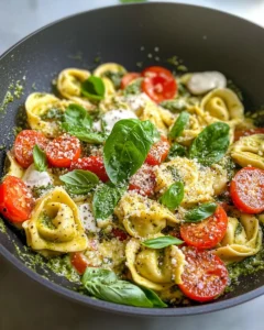 Homemade Creamy Pesto Tortellini Skillet photo