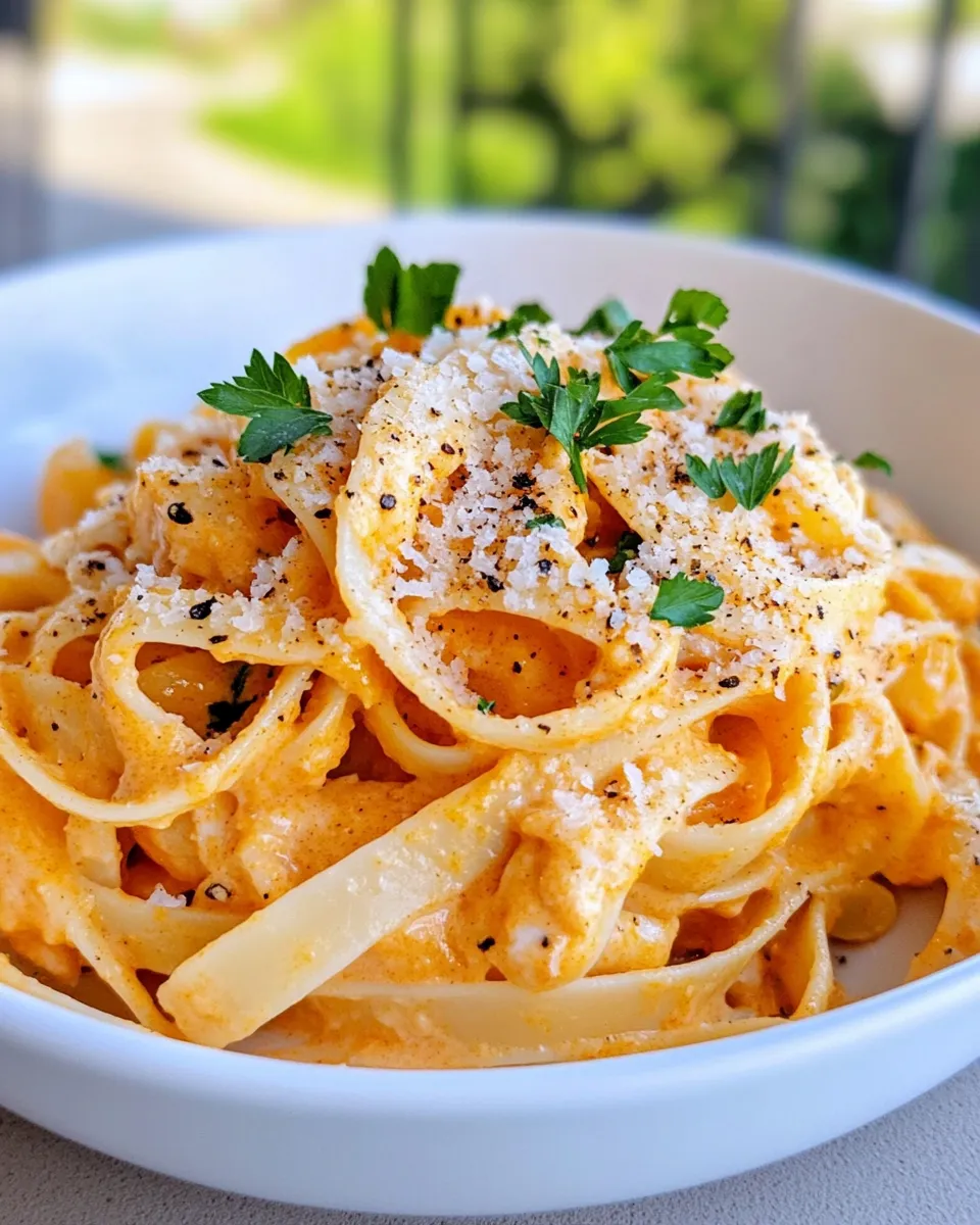 Classic Creamy Pumpkin Alfredo Pasta image