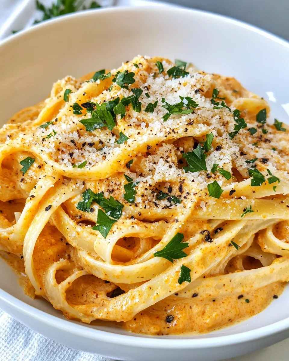 Delicious Creamy Pumpkin Alfredo Pasta dish photo