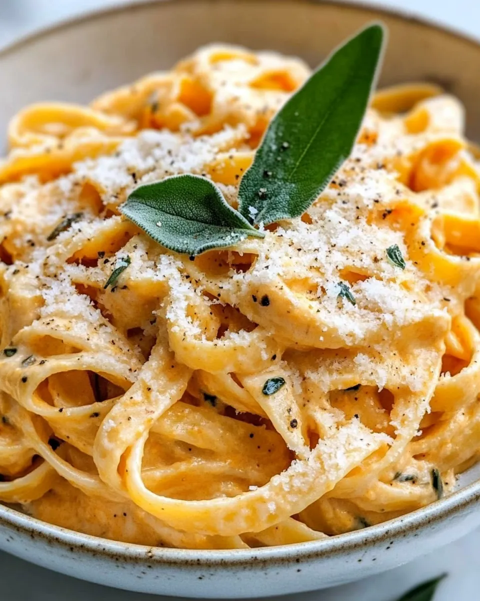 Easy Creamy Pumpkin Sage Pasta food shot
