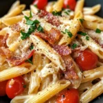 Homemade Creamy Ranch Bacon Penne Pasta photo