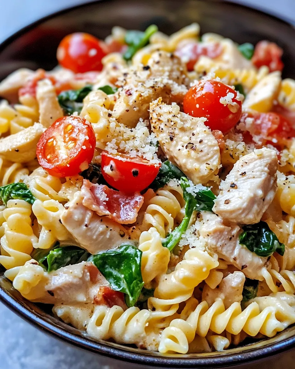 Easy Creamy Ranch Chicken Pasta food shot