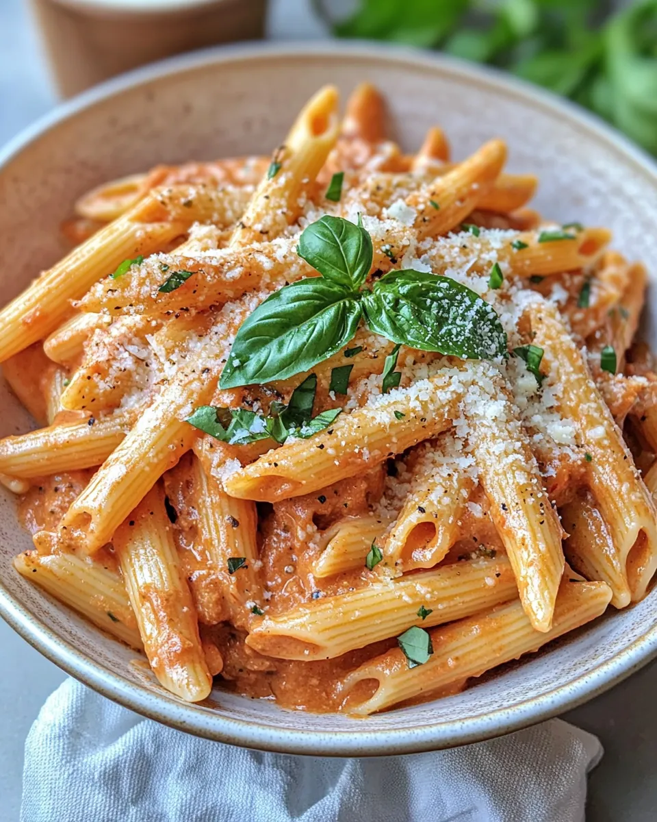 Classic Creamy Roasted Red Pepper Penne dish photo