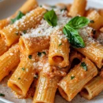 Homemade Creamy Roasted Red Pepper Rigatoni recipe photo