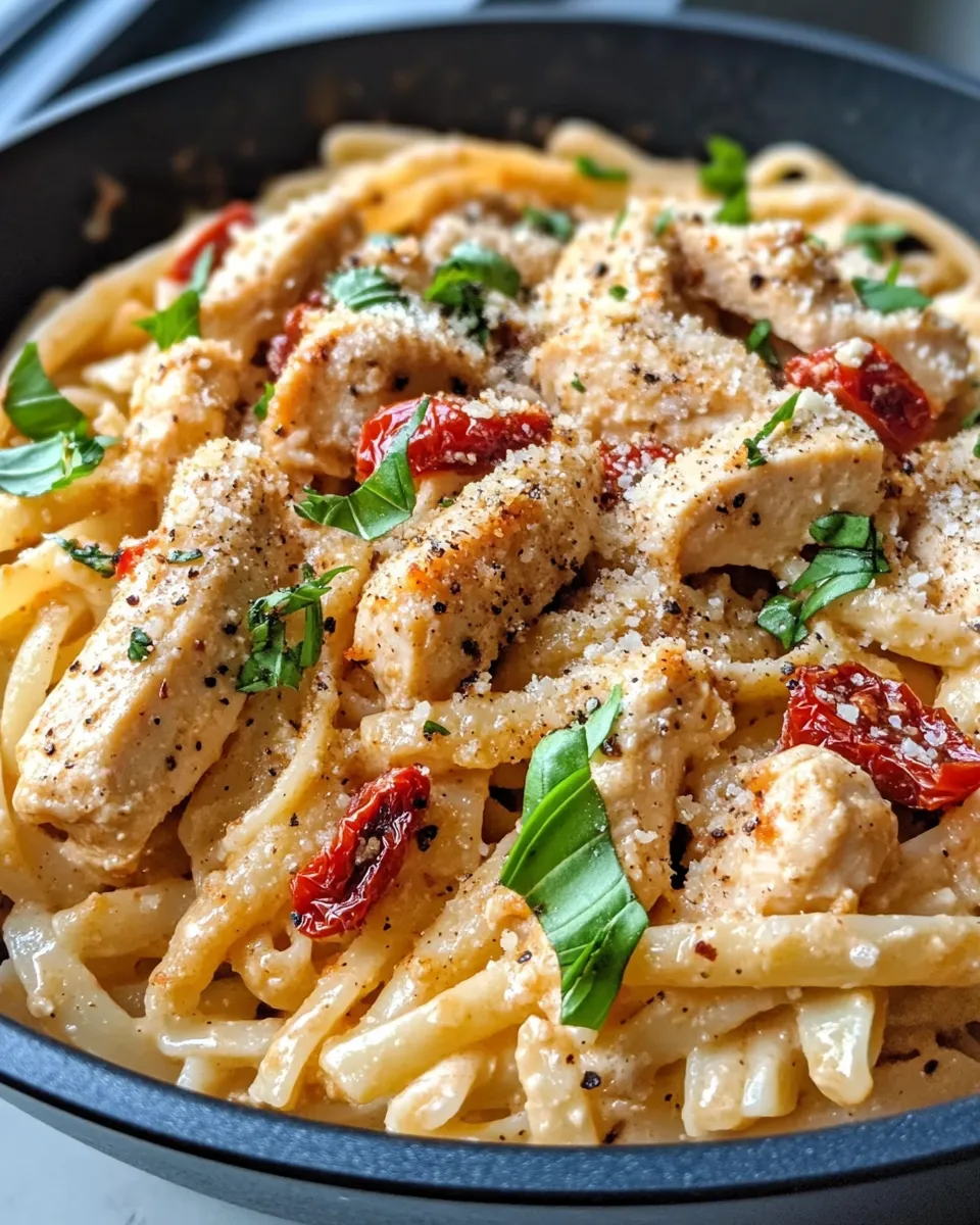Classic Creamy Sun-Dried Tomato Chicken Pasta dish photo