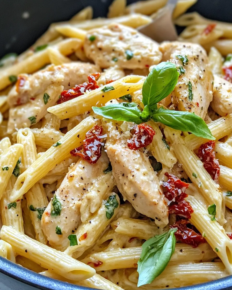 Homemade Creamy Sun-Dried Tomato Chicken Penne recipe photo