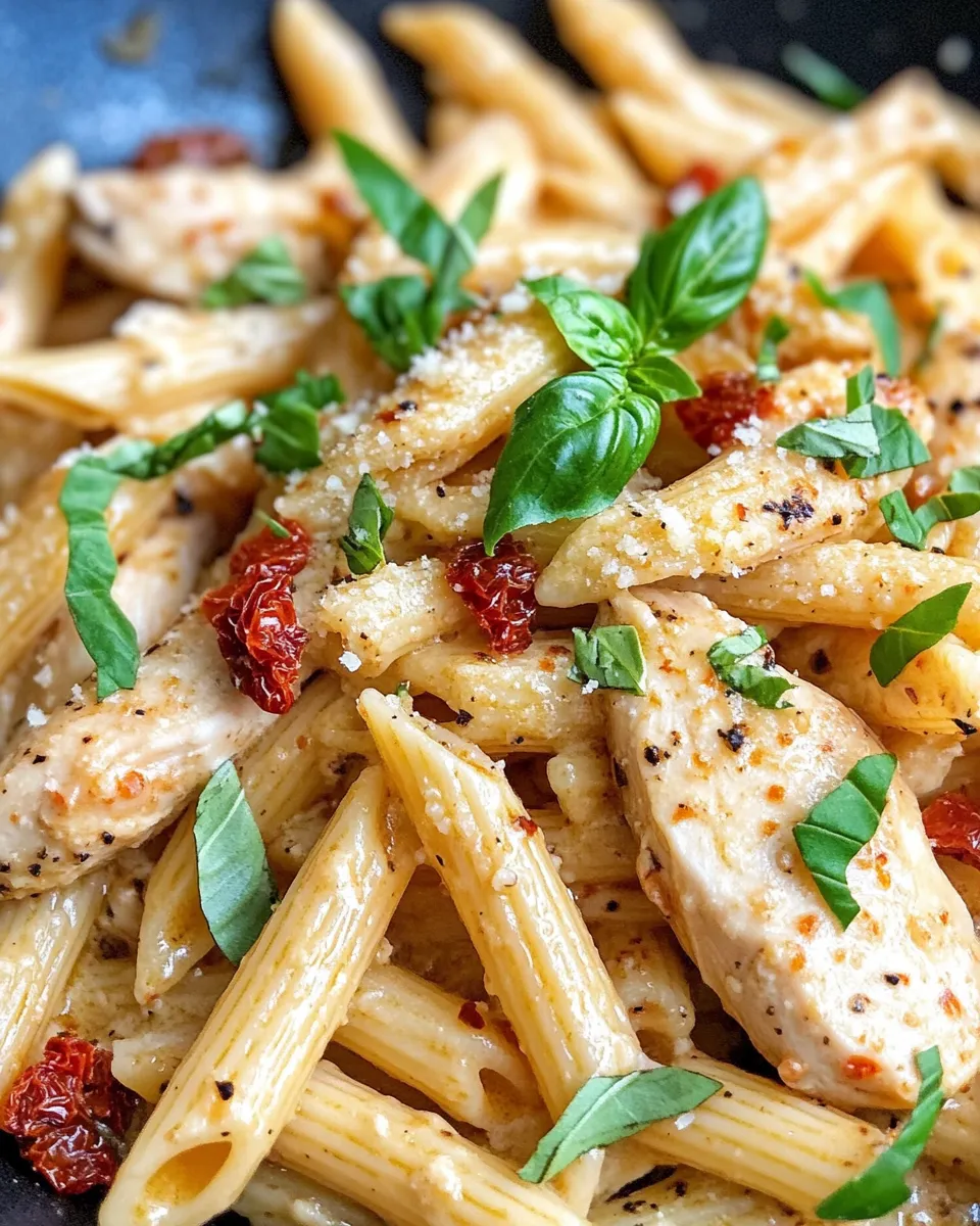 Classic Creamy Sun-Dried Tomato Chicken Penne dish photo