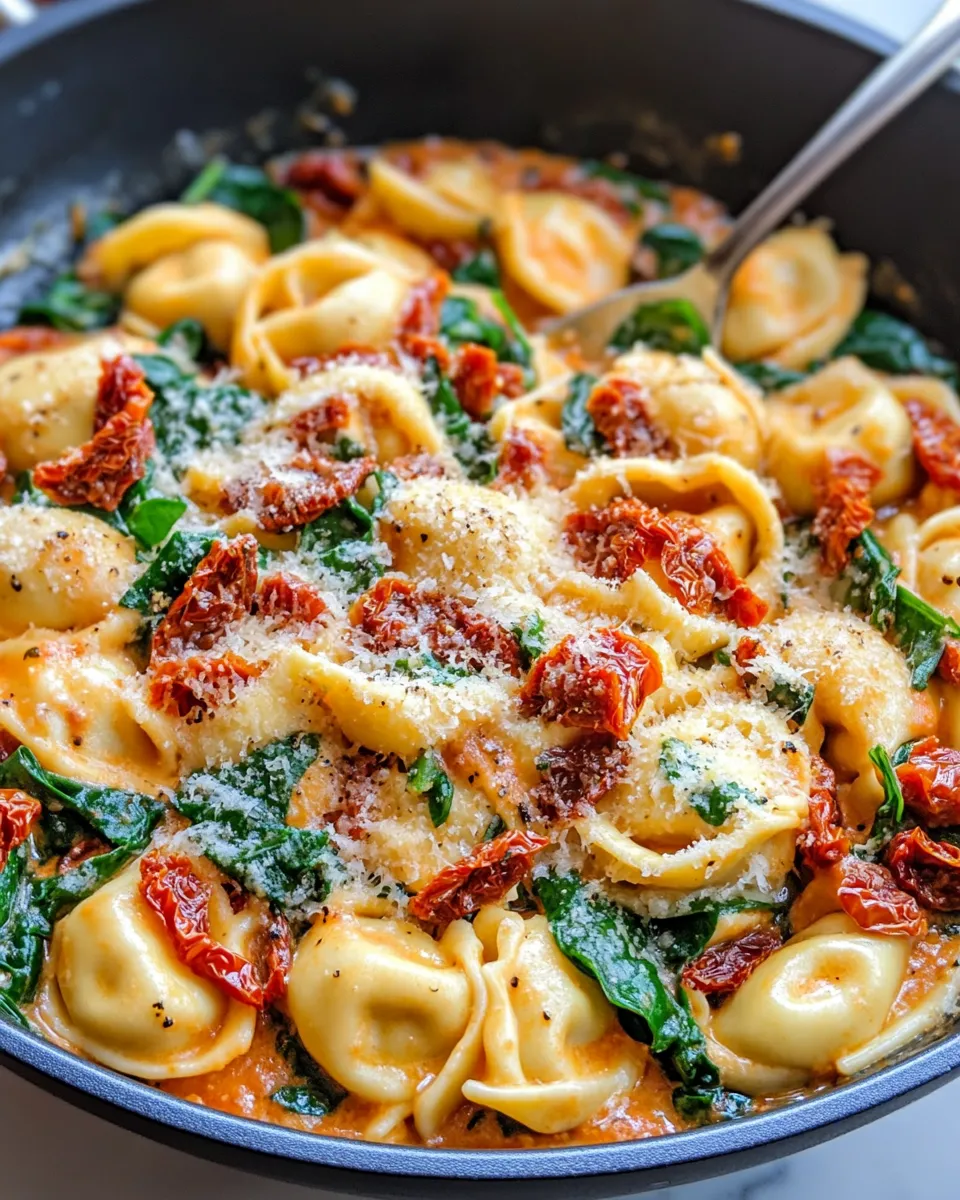 Delicious Creamy Sun-Dried Tomato Tortellini plate image