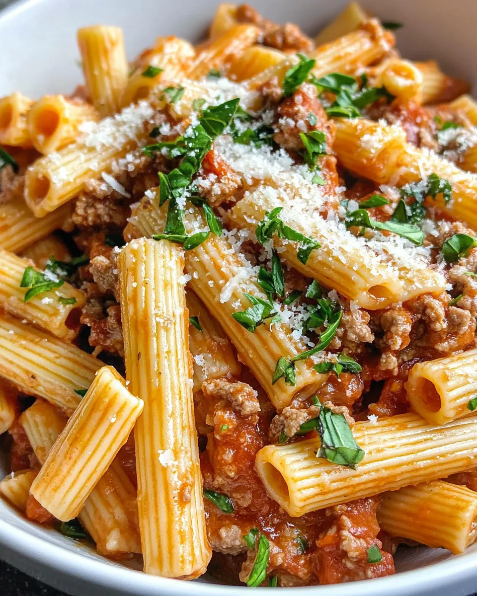 Homemade Creamy Tomato Basil Beef Pasta recipe photo