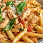 Homemade Creamy Tomato Basil Chicken Pasta photo