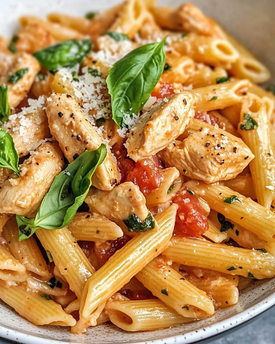 Homemade Creamy Tomato Basil Chicken Pasta photo