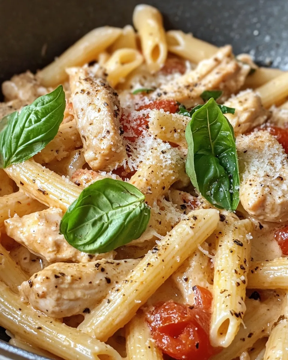 Classic Creamy Tomato Basil Chicken Pasta image