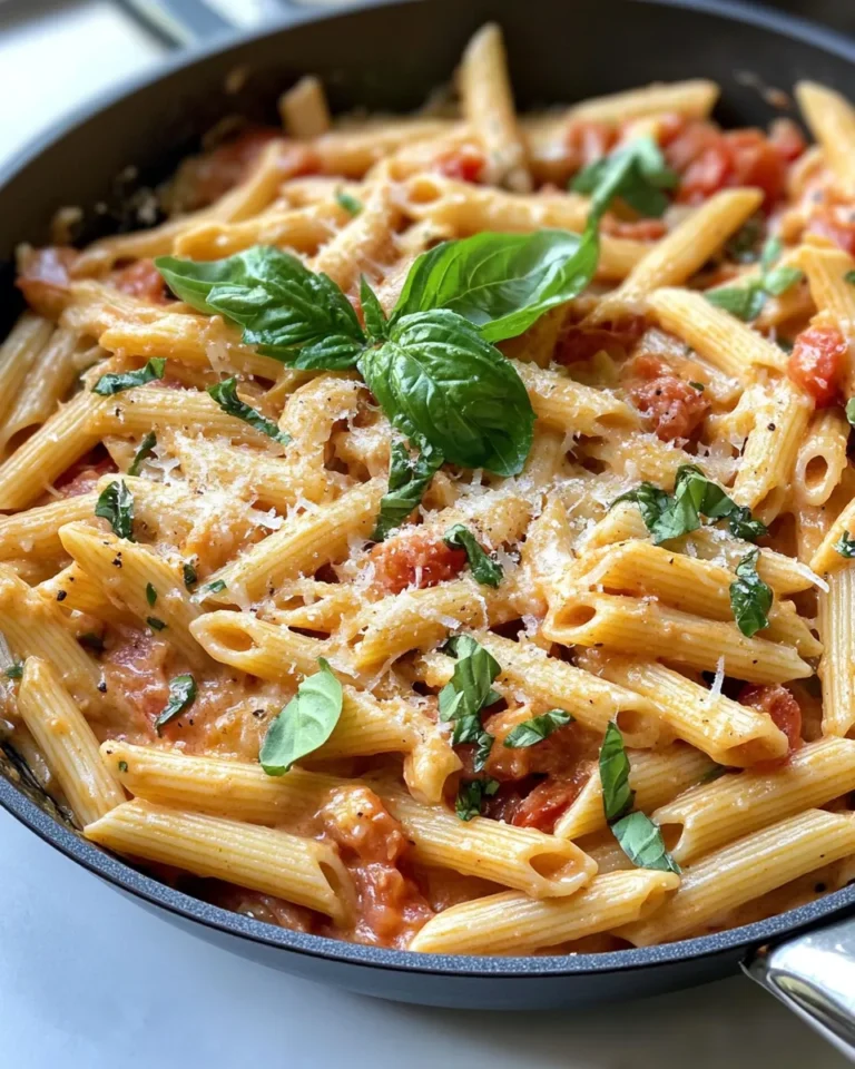 Homemade Creamy Tomato Basil Penne Skillet photo