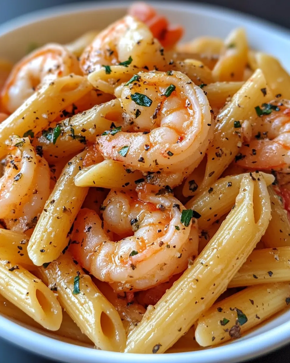 Delicious Creamy Tomato Basil Shrimp Penne picture