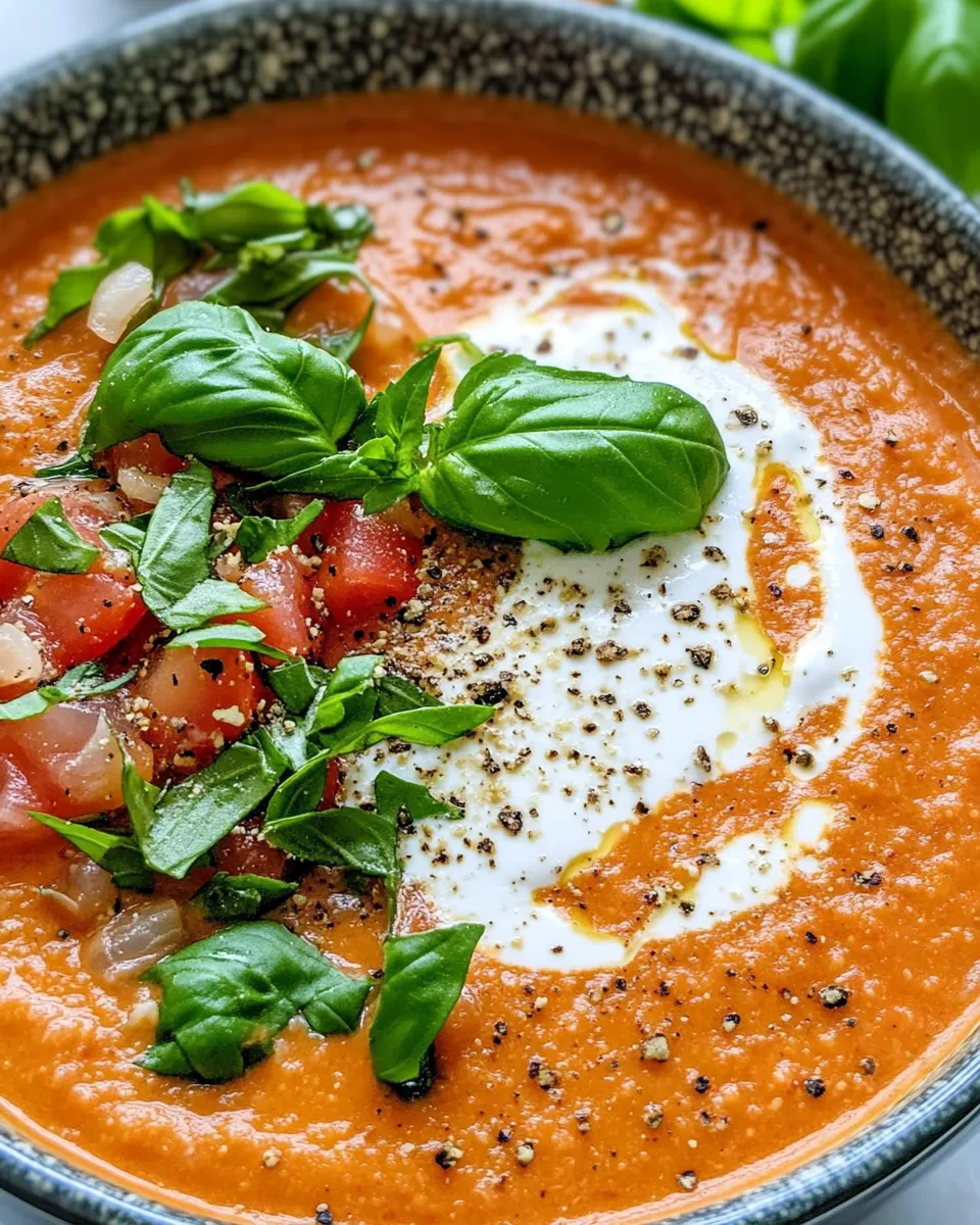 Homemade Creamy Tomato Basil Soup recipe photo
