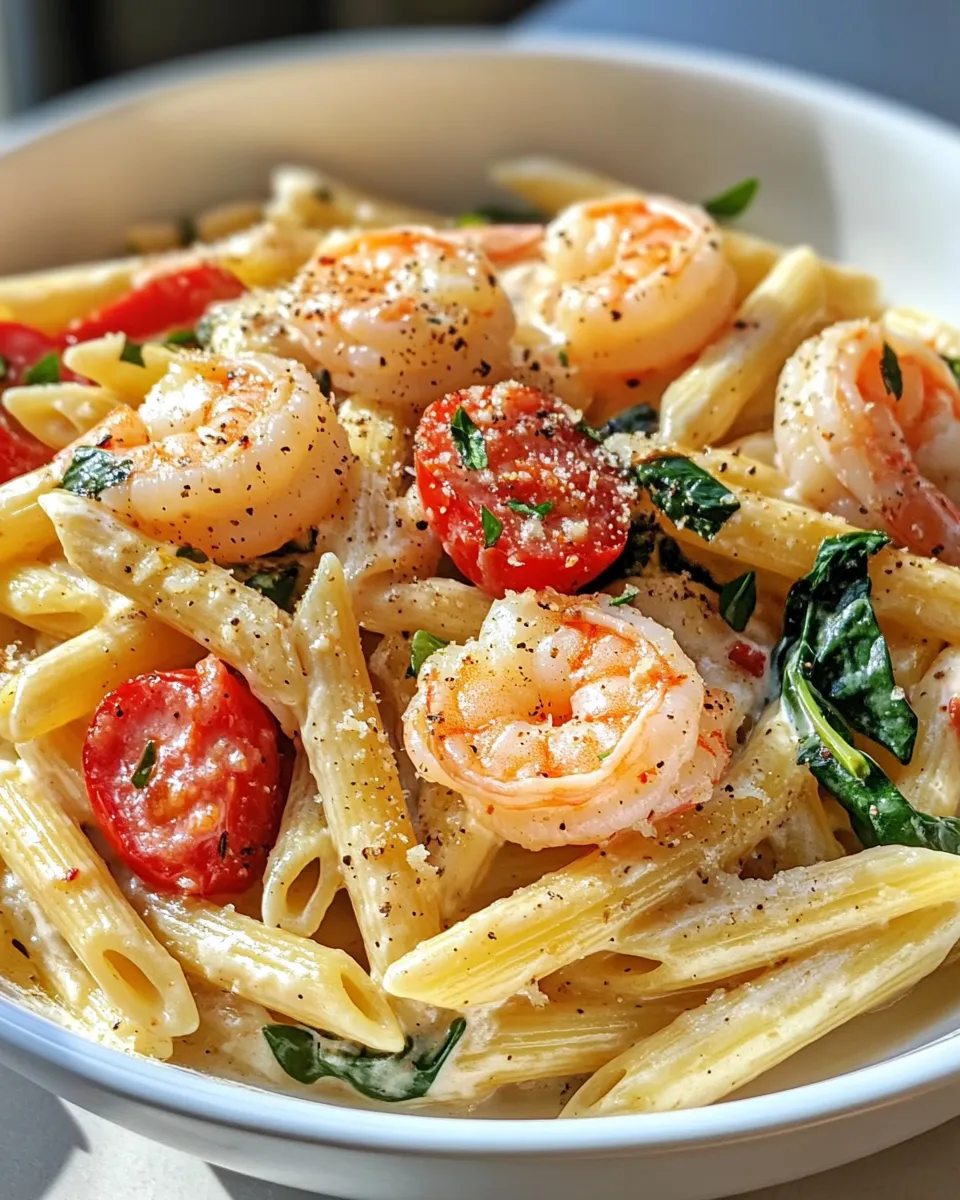 Homemade Creamy Tuscan Shrimp Penne Pasta recipe photo