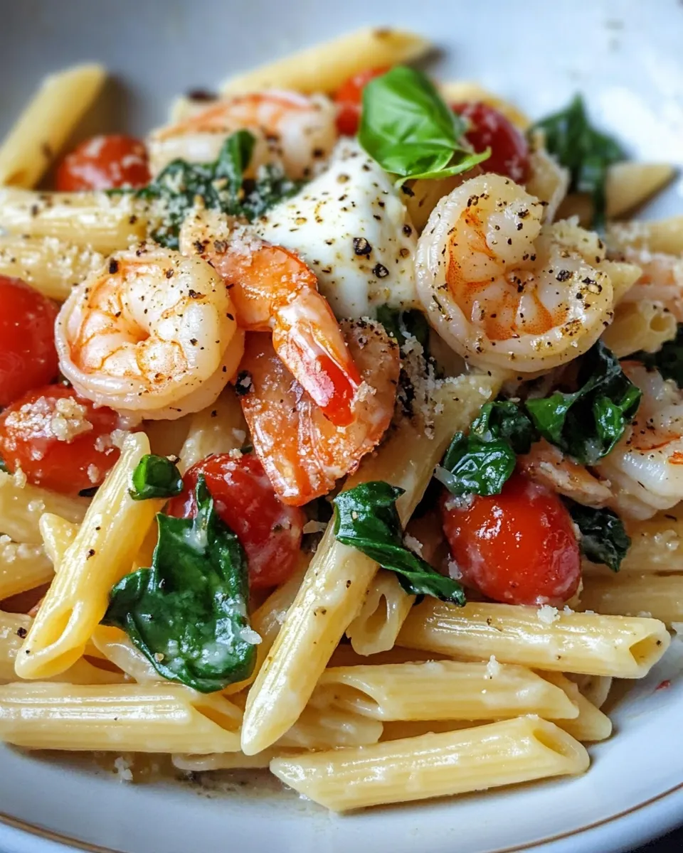Classic Creamy Tuscan Shrimp Penne Pasta dish photo
