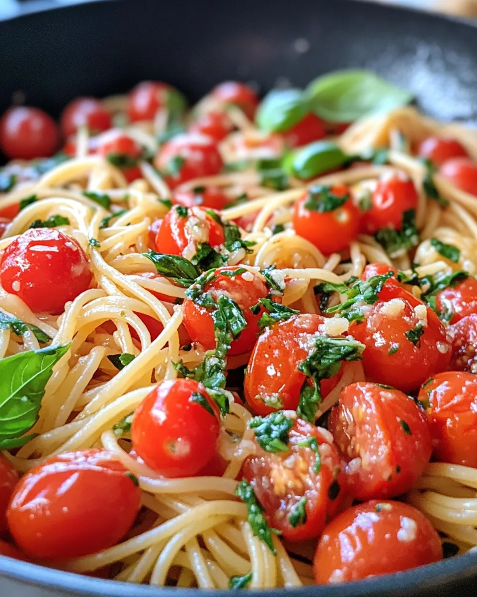 Classic Easy 3-Ingredient Tomato Basil Pasta dish photo