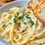 Homemade Garlic Bread Alfredo Pasta recipe photo