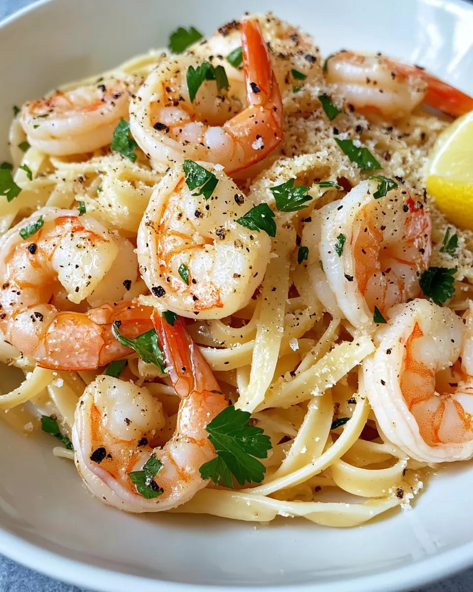 Homemade Garlic Butter Shrimp Linguine photo