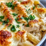 Homemade Garlic Parmesan Chicken Alfredo Bake photo