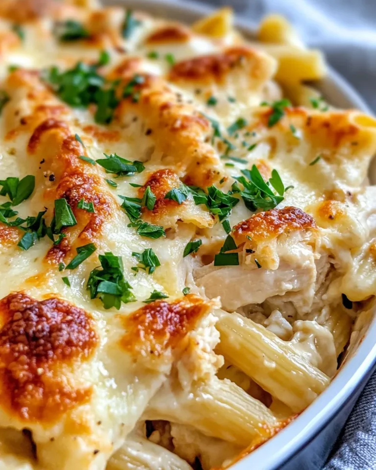 Homemade Garlic Parmesan Chicken Alfredo Bake photo
