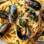 Homemade Garlic Parmesan Mussel Pasta recipe photo