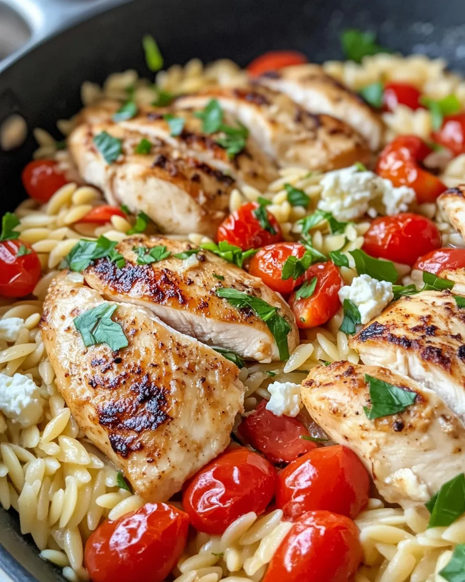 Classic Greek Lemon Chicken Orzo Pasta dish photo