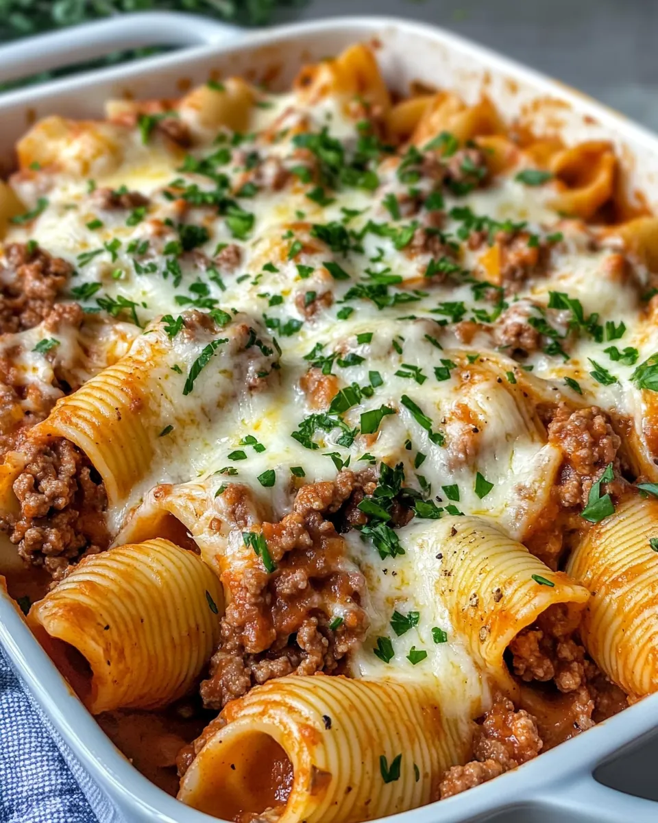 Classic Ground Beef Creamy Shells Pasta image