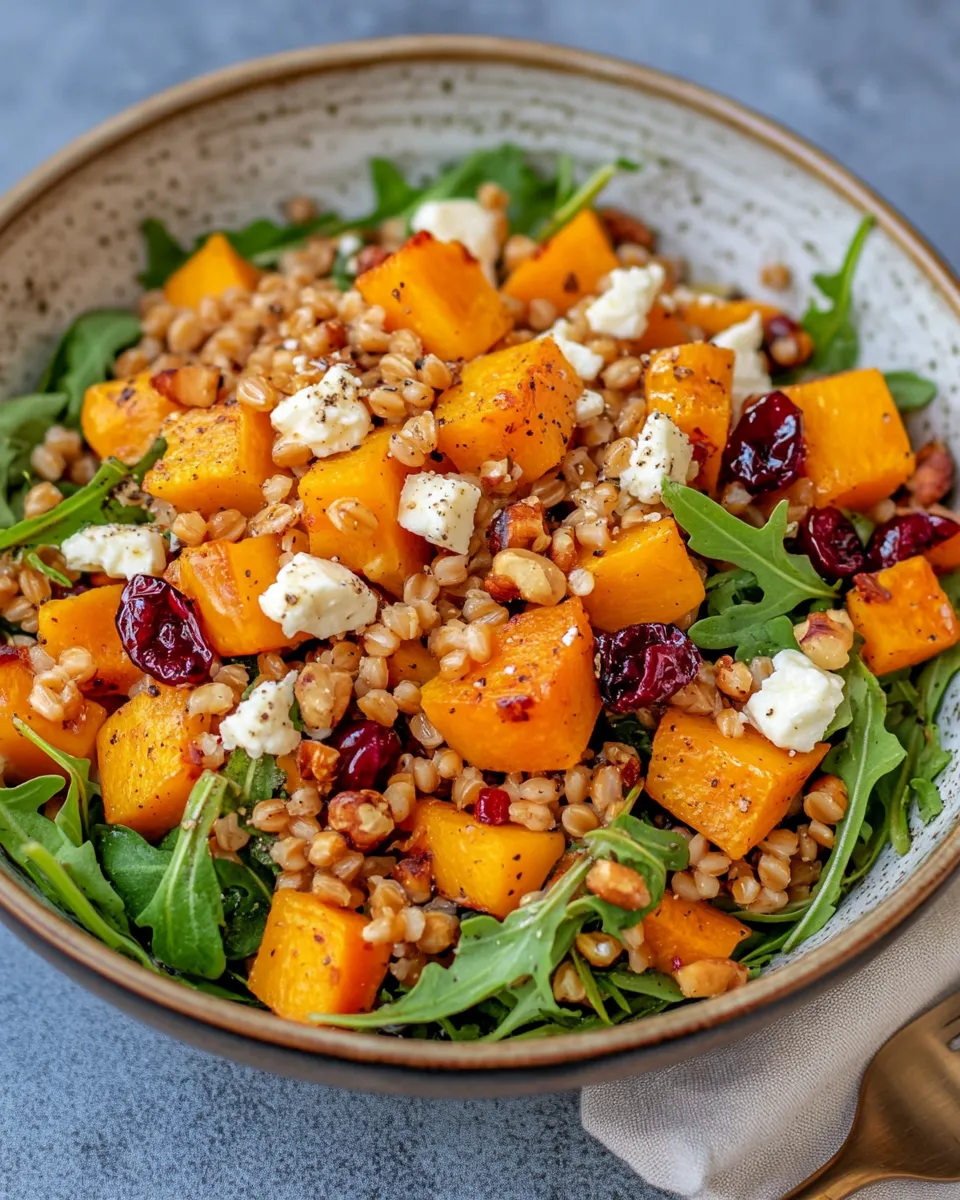 Easy Harvest Farro Butternut Salad recipe photo