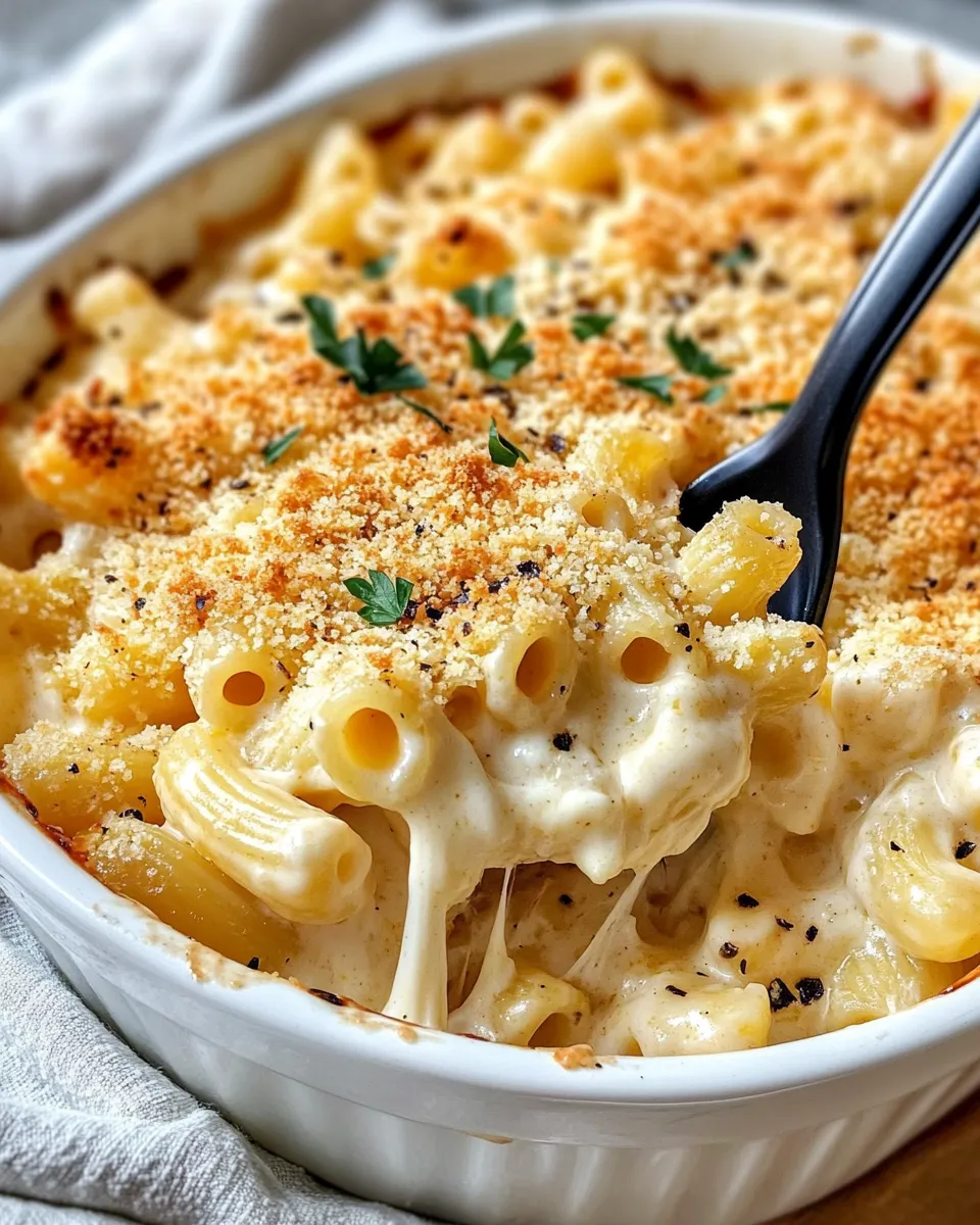 Delicious Holiday Baked Macaroni Pasta food shot